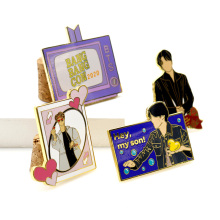 No minimum custom pin maker souvenir korean kpop label pins badge rose gold glitter soft hard enamel flower boy bts pin